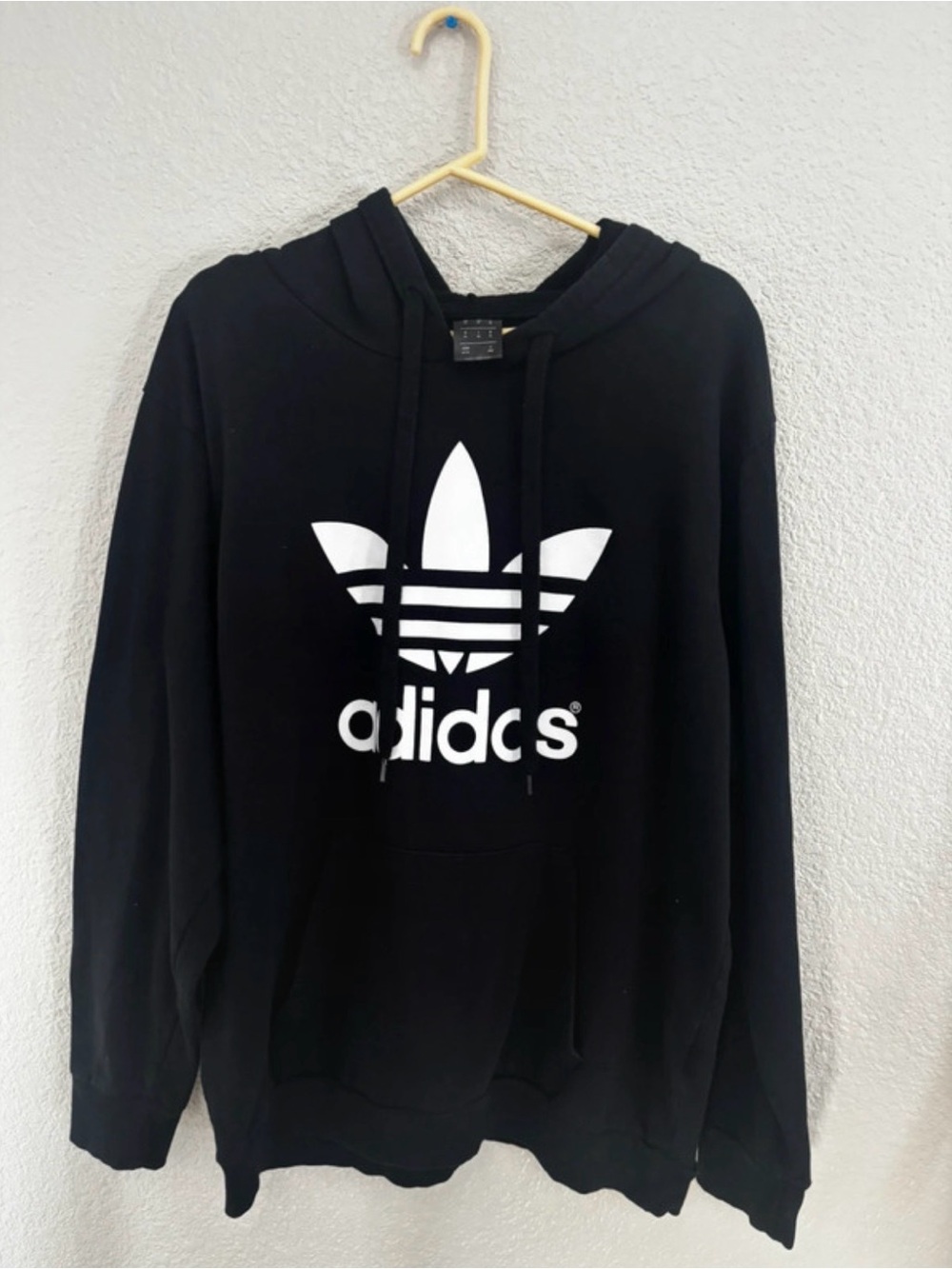 adidas Black Crewneck Sweatshirt with White Trefoil Logo